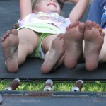 Black Feet from Jumping on the Trampoline