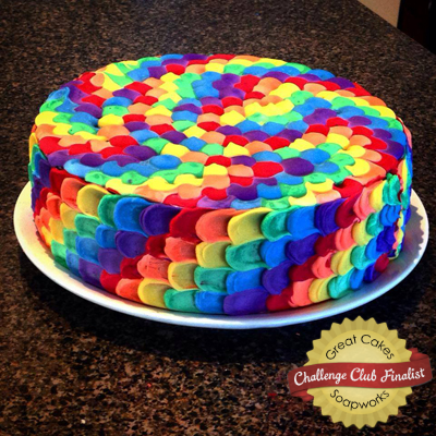 Rainbow Petal Soap Cake by Kangaroo Apple Soap Studio